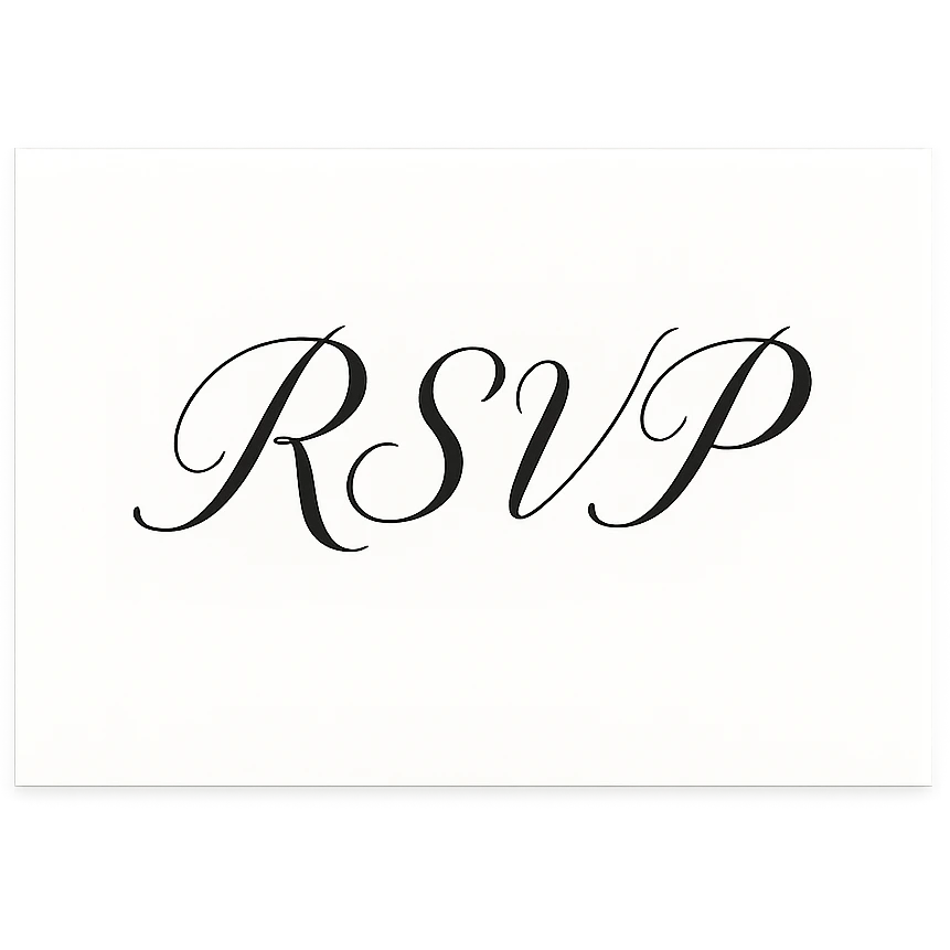 Make the background transparent. Keep the white card with RSVP written in elegant script. emoji