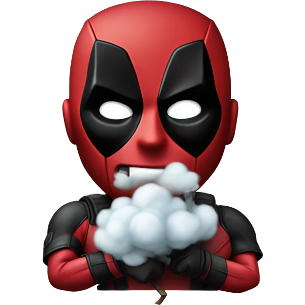 Deadpool with smoke emoji