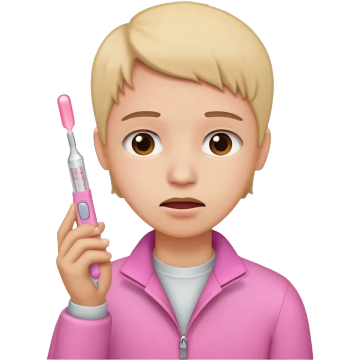 dolor de cabeza, garganta y un termómetro rosita. emoji