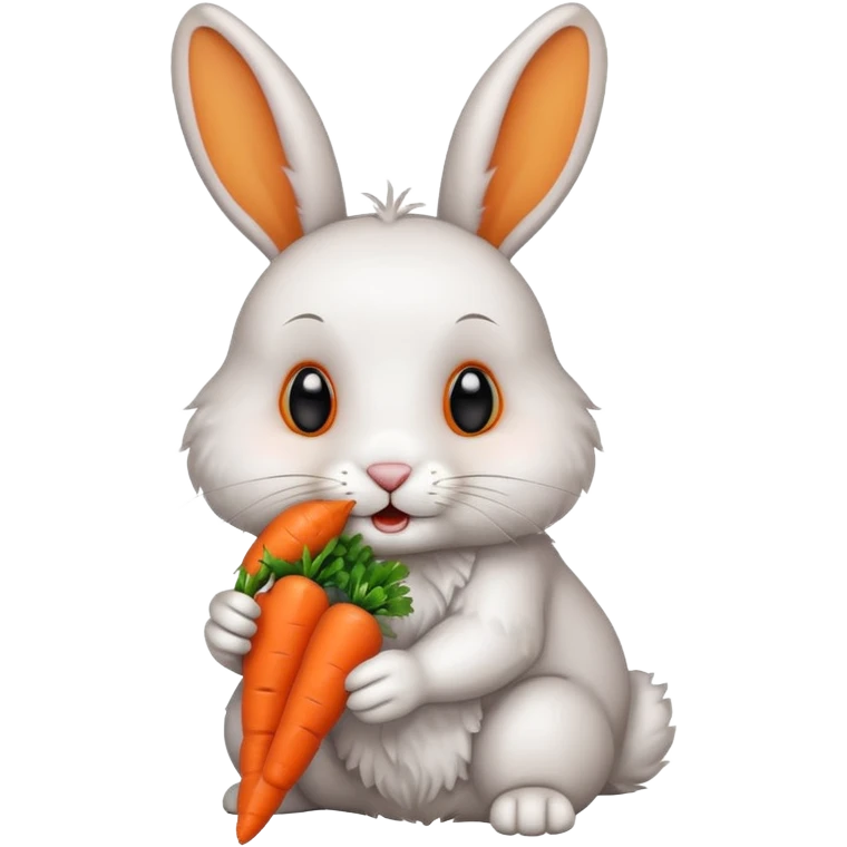 Rabbit eating carrots  emoji