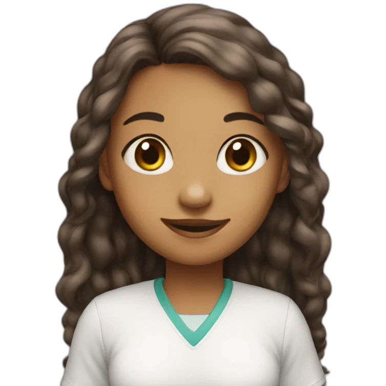 Girl with sign "hi Sherena" emoji