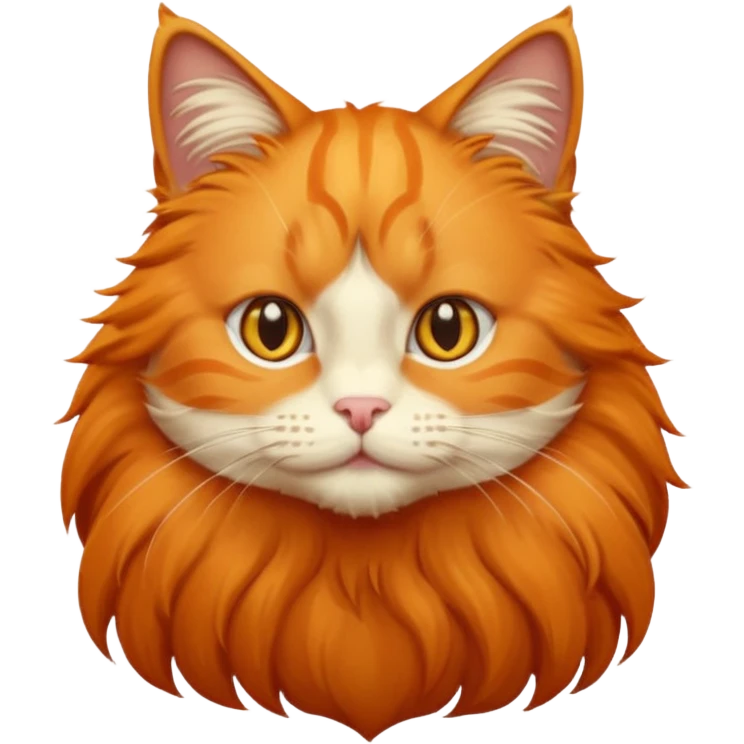 Orange cat whit long hair  emoji