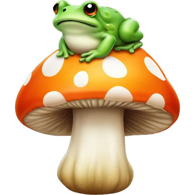 colorful mushroom with a frog  emoji