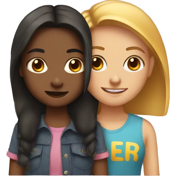 Girl with a friend emoji