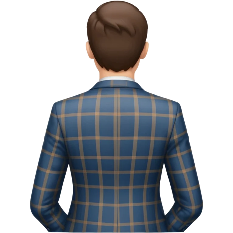 🧍 but his back is facing us in a plaid suit emoji