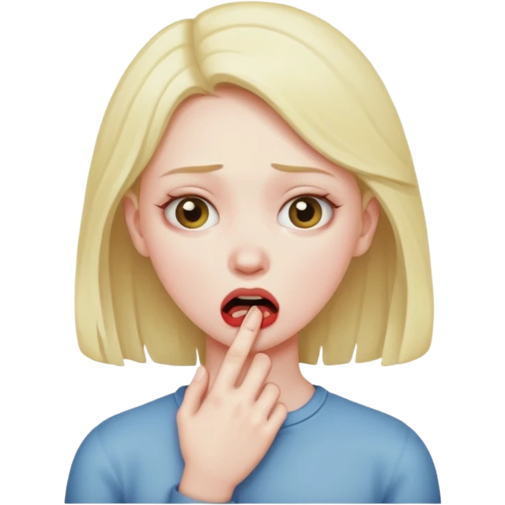 Girl choking herself emoji