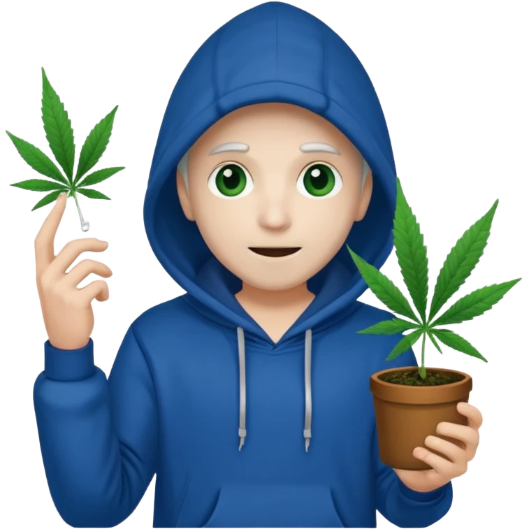 dealer white style gang with cannabis on a hand emoji