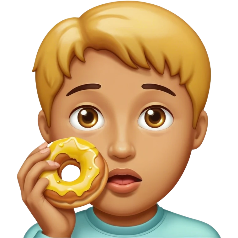 Person drooling over a lemon doughnut emoji