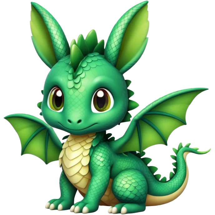 Baby dragon with bunny ears and tiny wings emoji