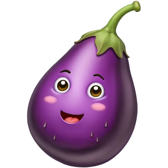 Eggplant with poop emoji