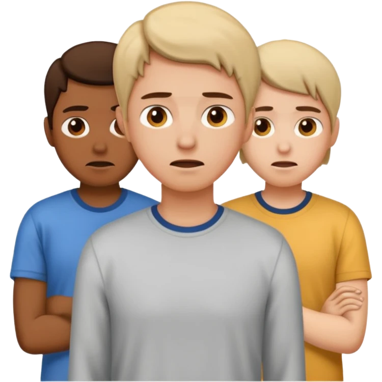 a person feeling nervous in a group emoji