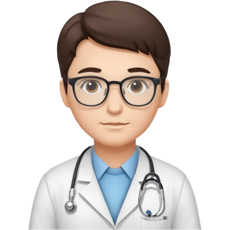 doctor with white uniform and glasses emoji