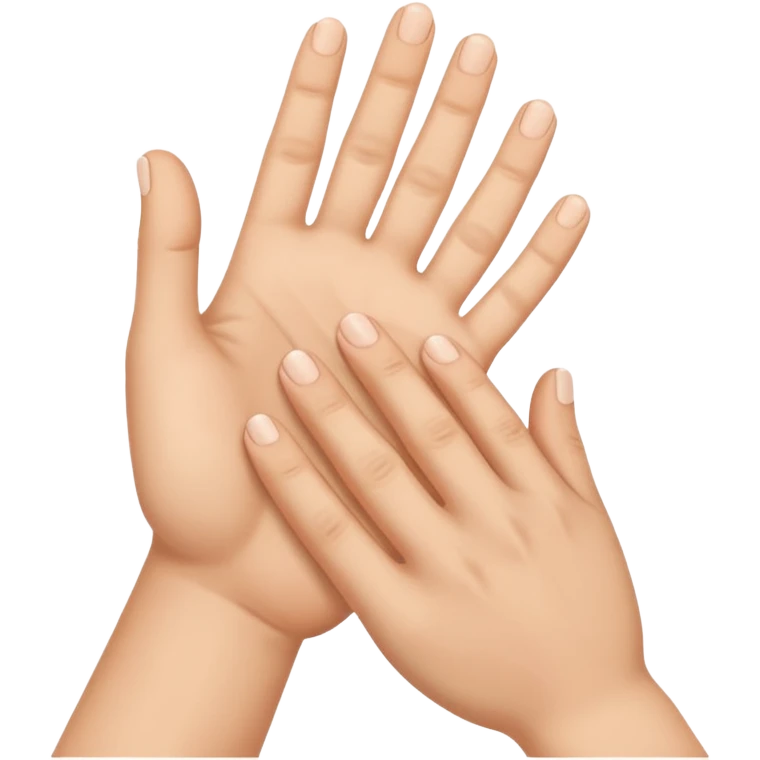 big hand holding a small hand emoji