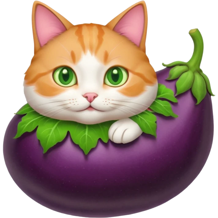 Cat on eggplant  emoji