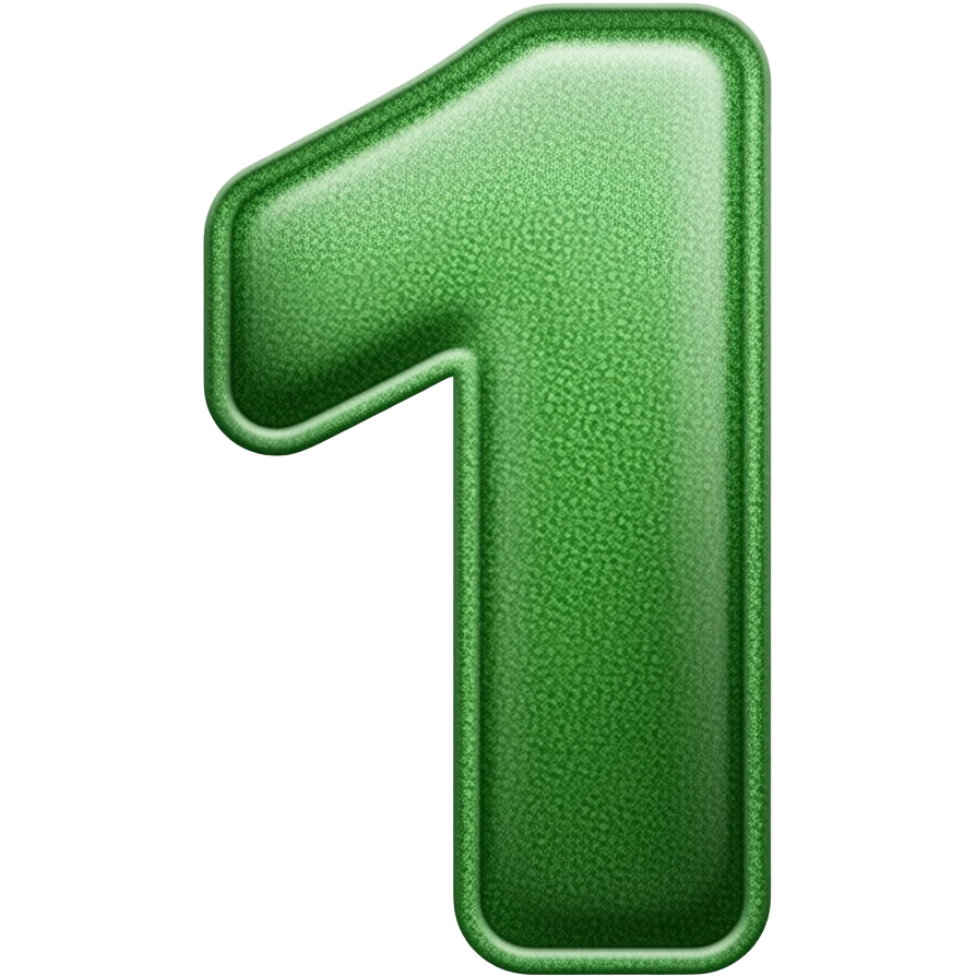 green glitter number one emoji