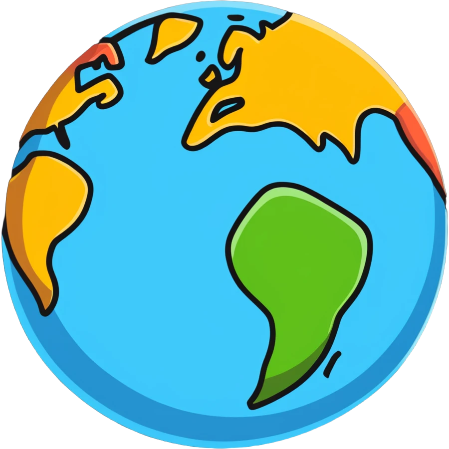 earth planet with continents and oceans emoji
