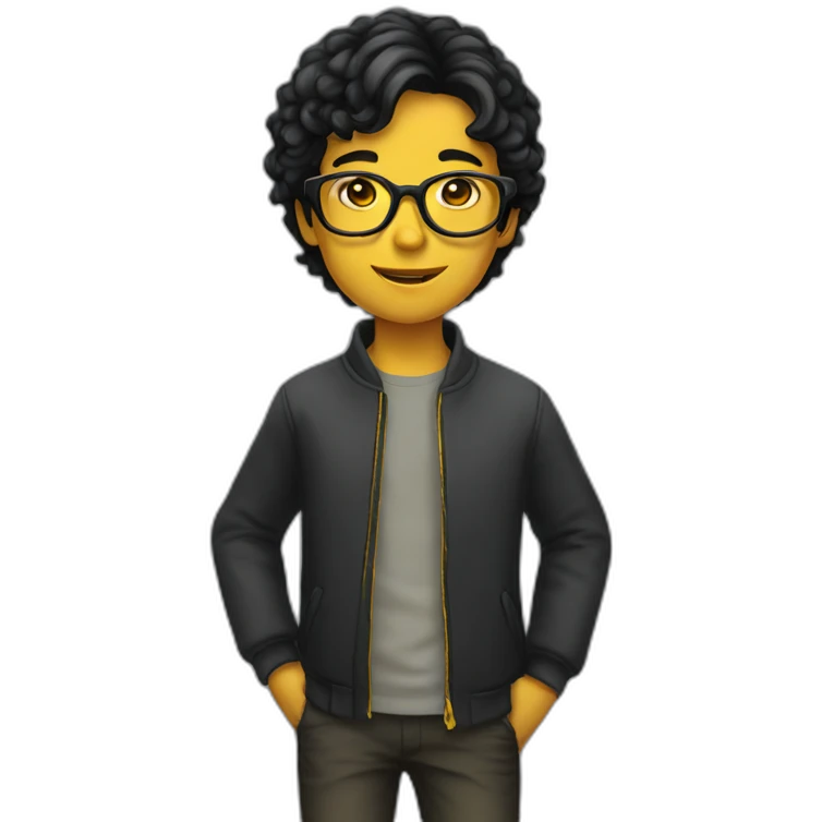 boy with yellow tinted glasses and black hair  emoji