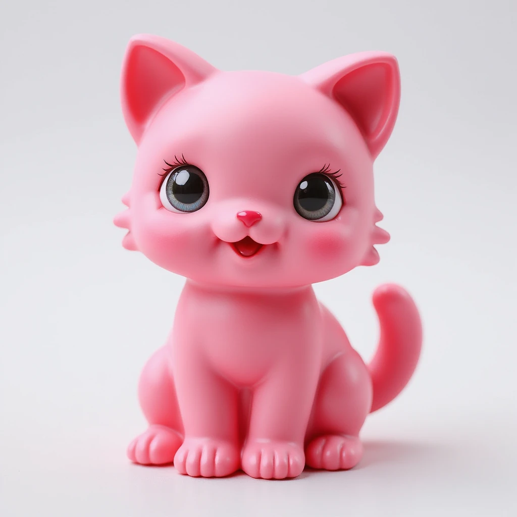 realistic pink candy shaped like a cute kitten, photorealistic style emoji