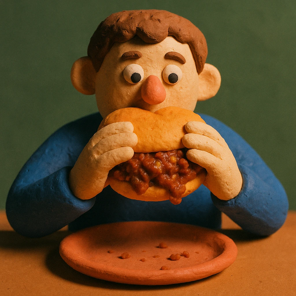 person eating sloppy joe emoji
