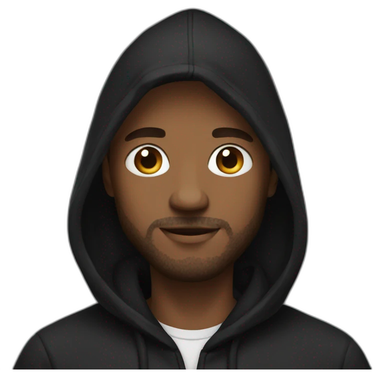  Man with black hoodie  emoji