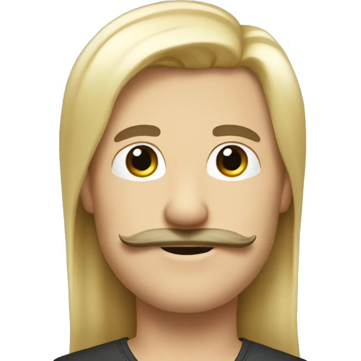 À m’en long straight blond hair  and a moustache emoji
