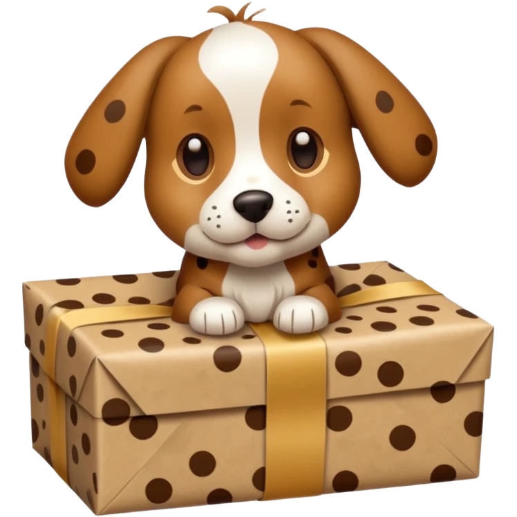Dog in wrapped paper new yaer  emoji