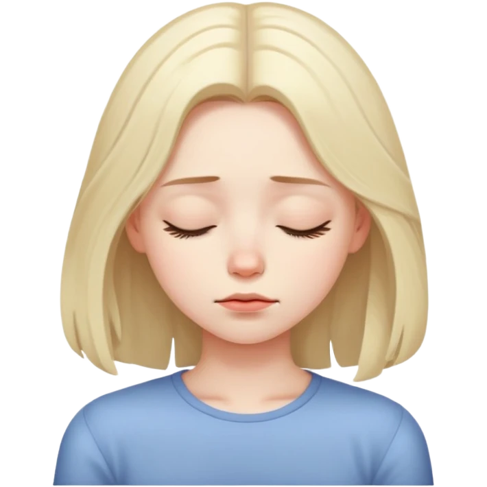 Girl showing sleepiness, pale skin tone, shoulder-length hair emoji