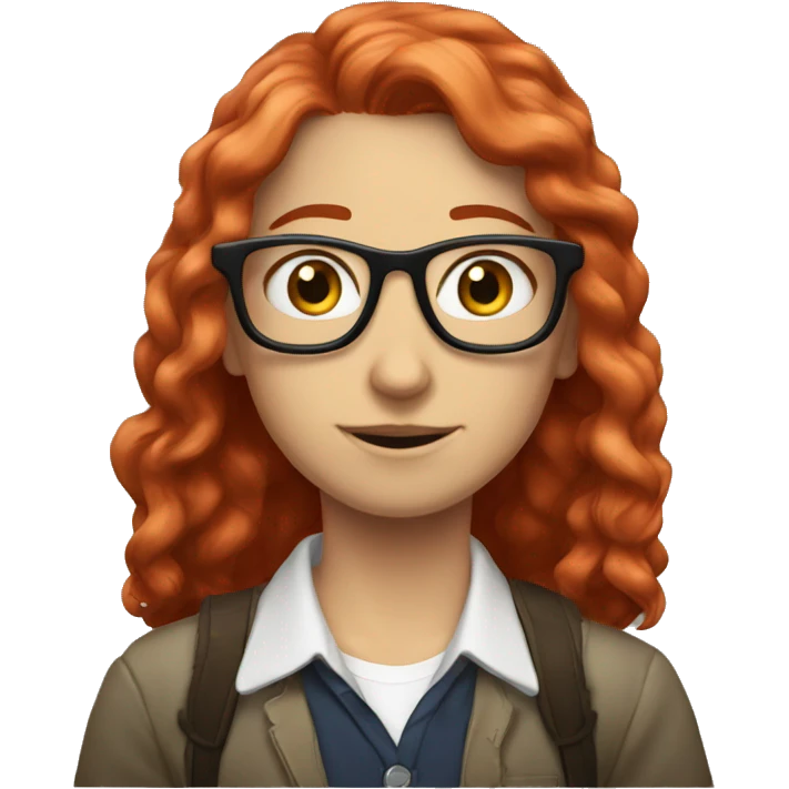 Nerd love (red hair - white ten girl) emoji