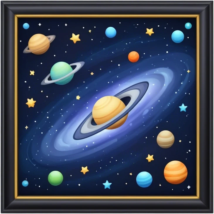 Space galaxy inside a square frame emoji