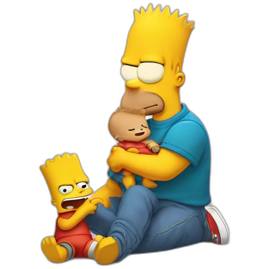 bart simpson avec un bébé emoji