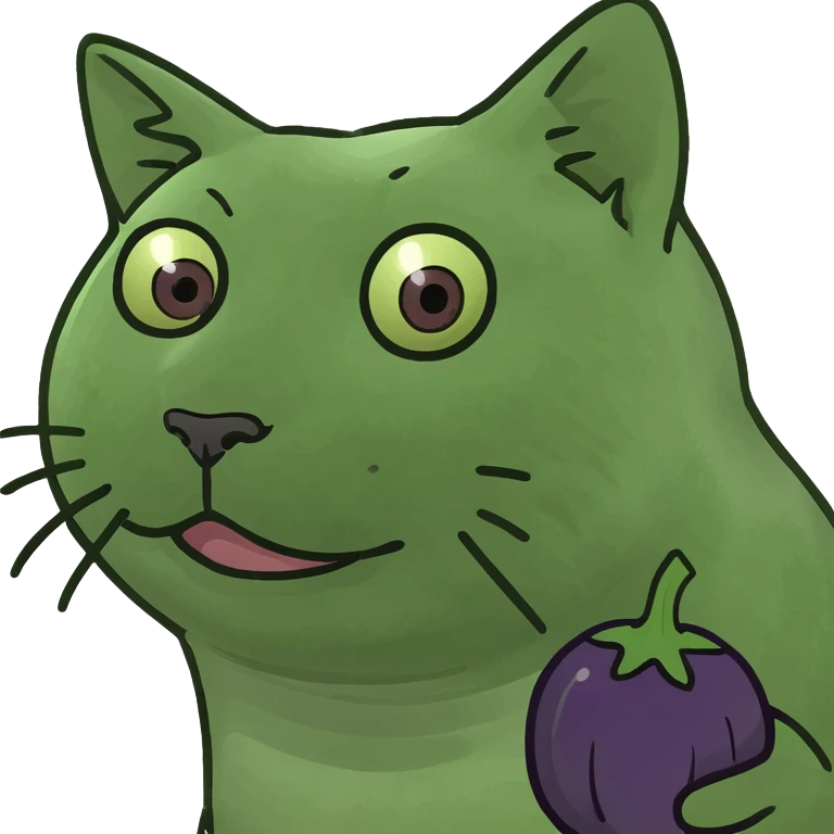 Cat with eggplant emoji  emoji