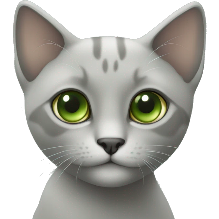Gata común gris ojos verdes  emoji