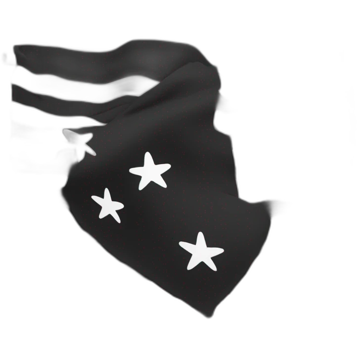drapeau à bandes noir et blanche avec l'emblème breton dans le coin supérieur gauche emoji