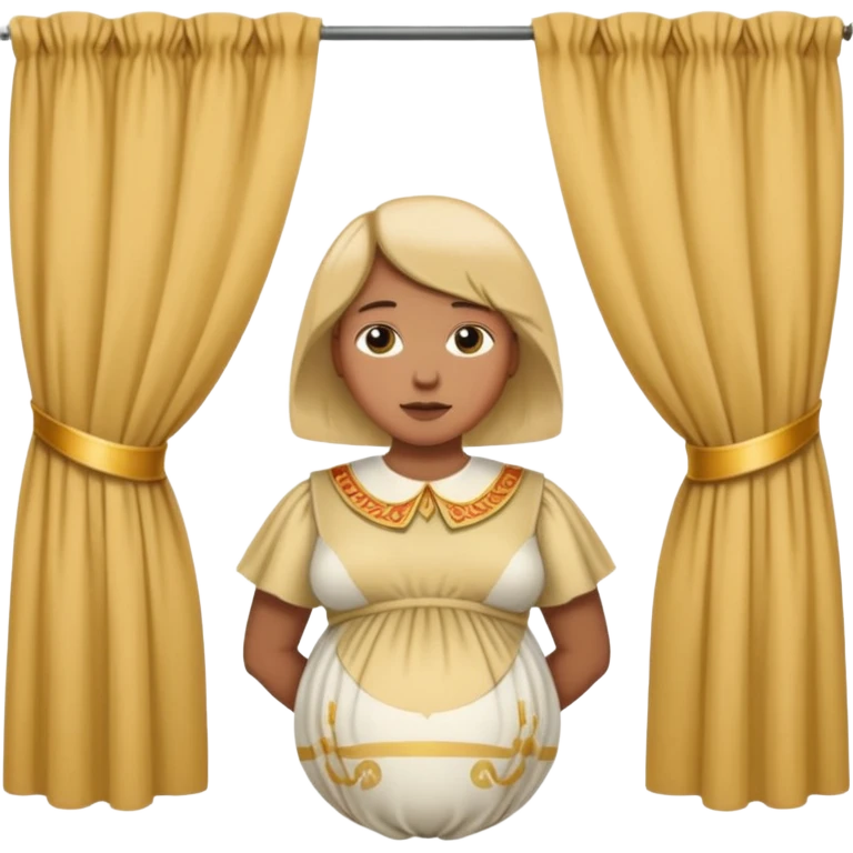 🫃 but with parted middle hair (curtains)  pregnant and in a roman collar  emoji