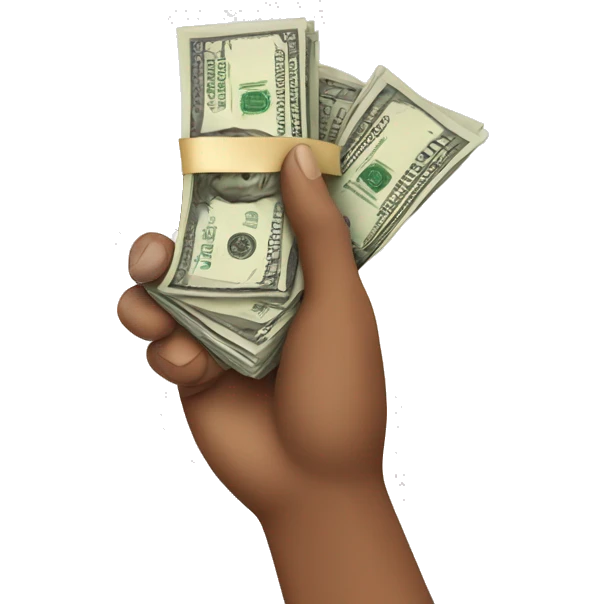 Hand giving a stack of cash emoji