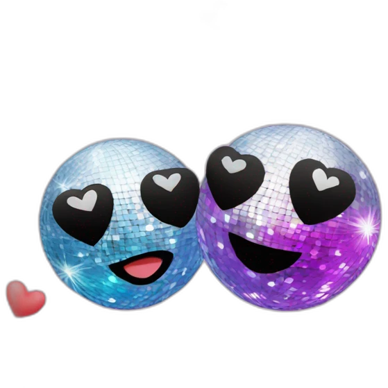 kisses disco balls and love letters emoji