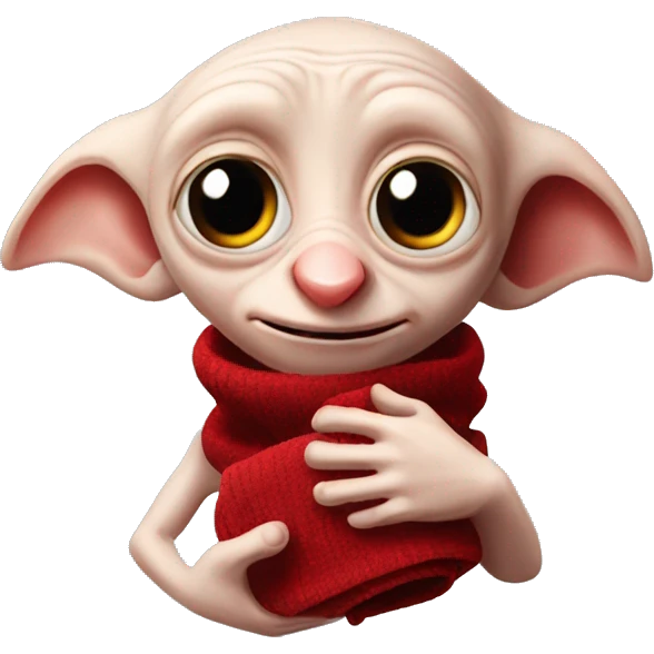 Dobby holds a red sock in his hand emoji