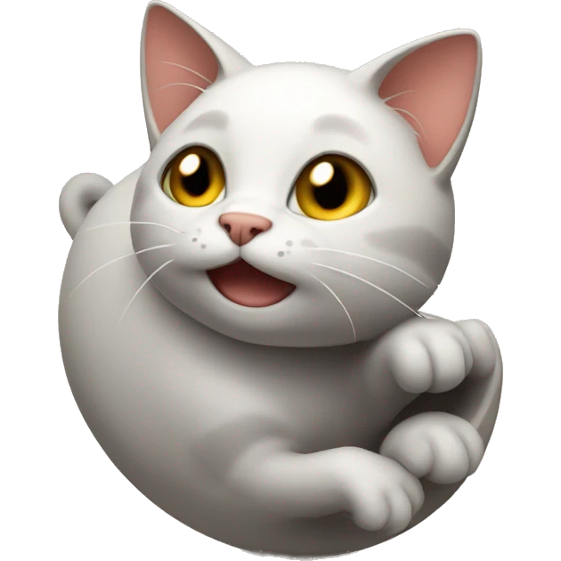 a cat rolling like a bal emoji