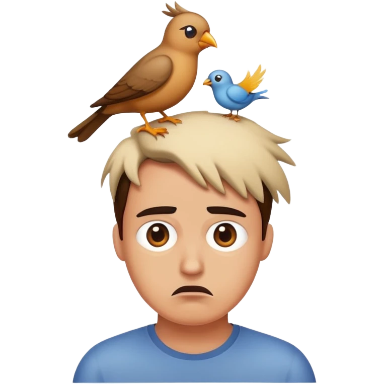 Bird pooping on a human emoji