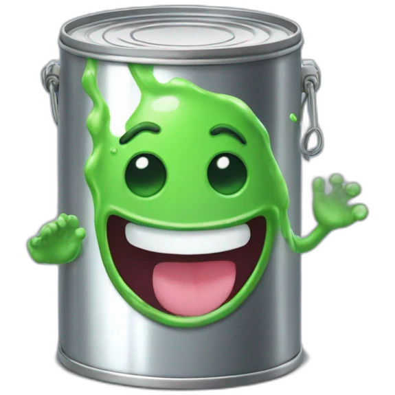slime in tin can waving hello emoji