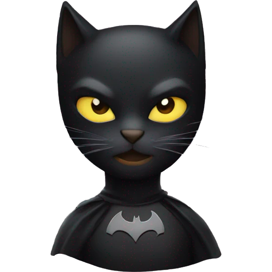 black cat wearing batman mask emoji