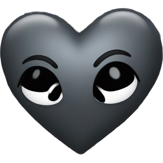 Black heart with grey spider webs emoji
