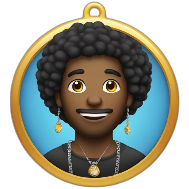 afro guy with pendants emoji