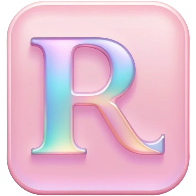 Iridescent pastel pink Font setting icon with letter  emoji