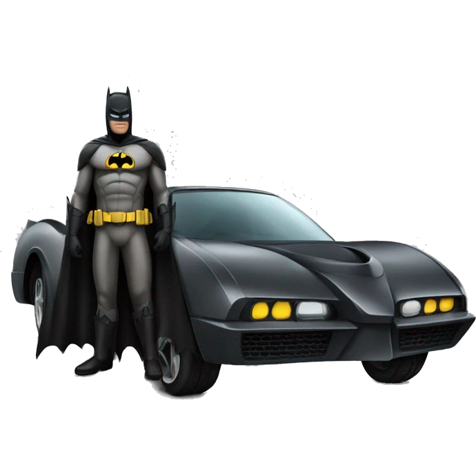 Batman with car emoji