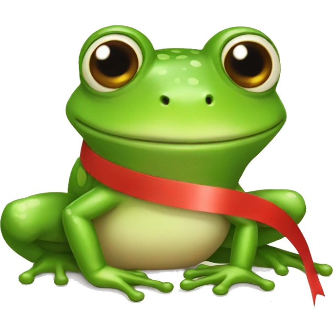  Frog red ribbon emoji
