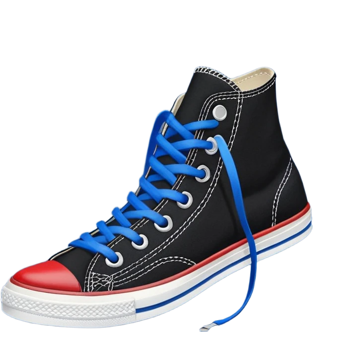 Converse black blue and red emoji