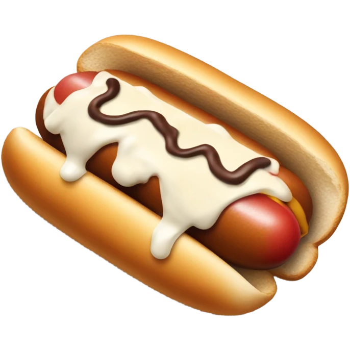hot dog with mayonnaise and chocolate emoji