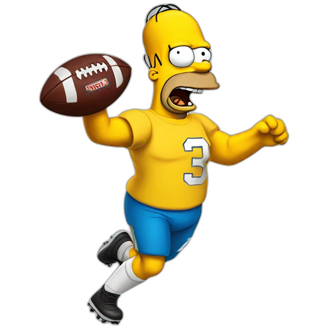 homer simpson playing football emoji