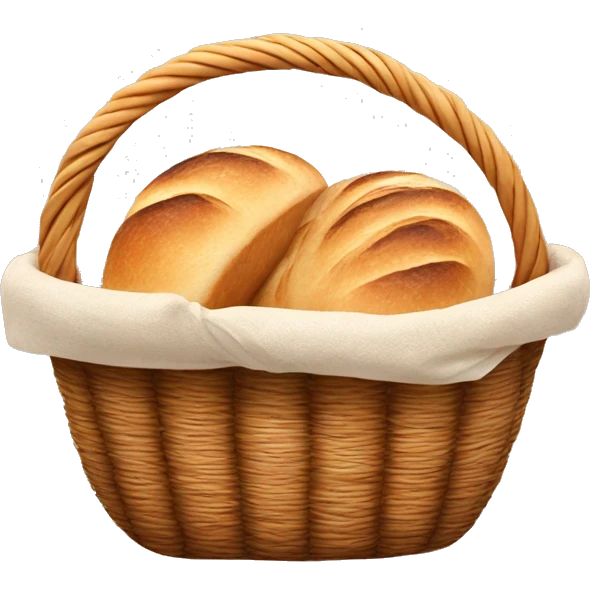 Sourdough bread in basket emoji